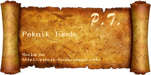 Peknik Tünde névjegykártya